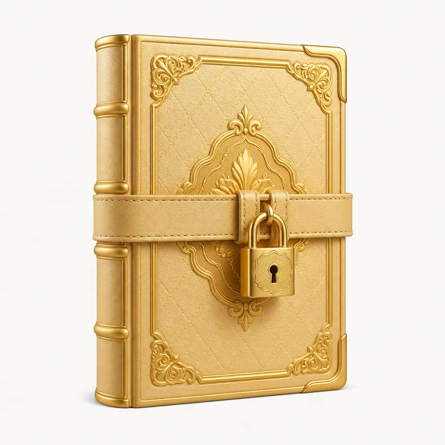 Book with padlock strap — Vox
