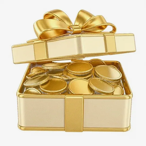 Gift box with coins — Vox