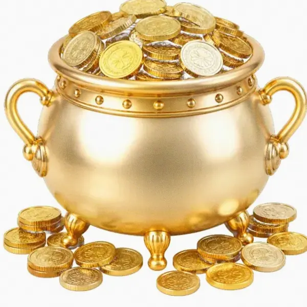 Coin-filled cauldron — Vox