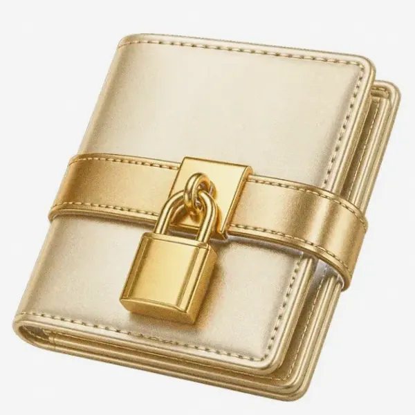 Locked leather wallet — Vox